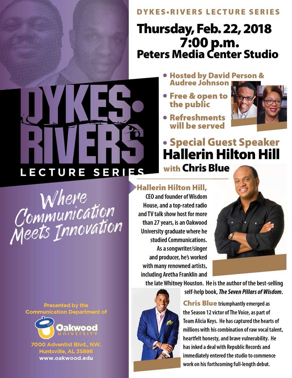 Dykes - Rivers Lecture Series featuring Hallerin Hilton Hill and Chris Blue