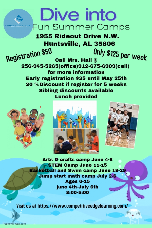 Competitive Edge Learning Center Summer Enrichment Camps-Dive into Fun