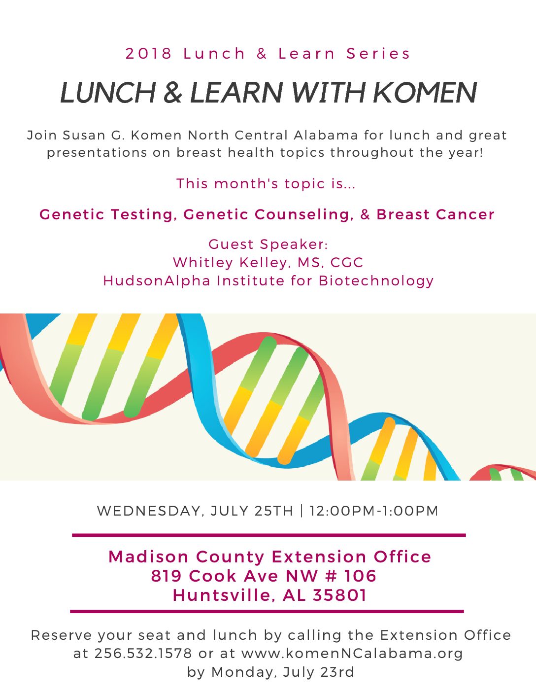 Free Lunch & Learn Breast Health Education with Susan G. Komen North Central Alabama