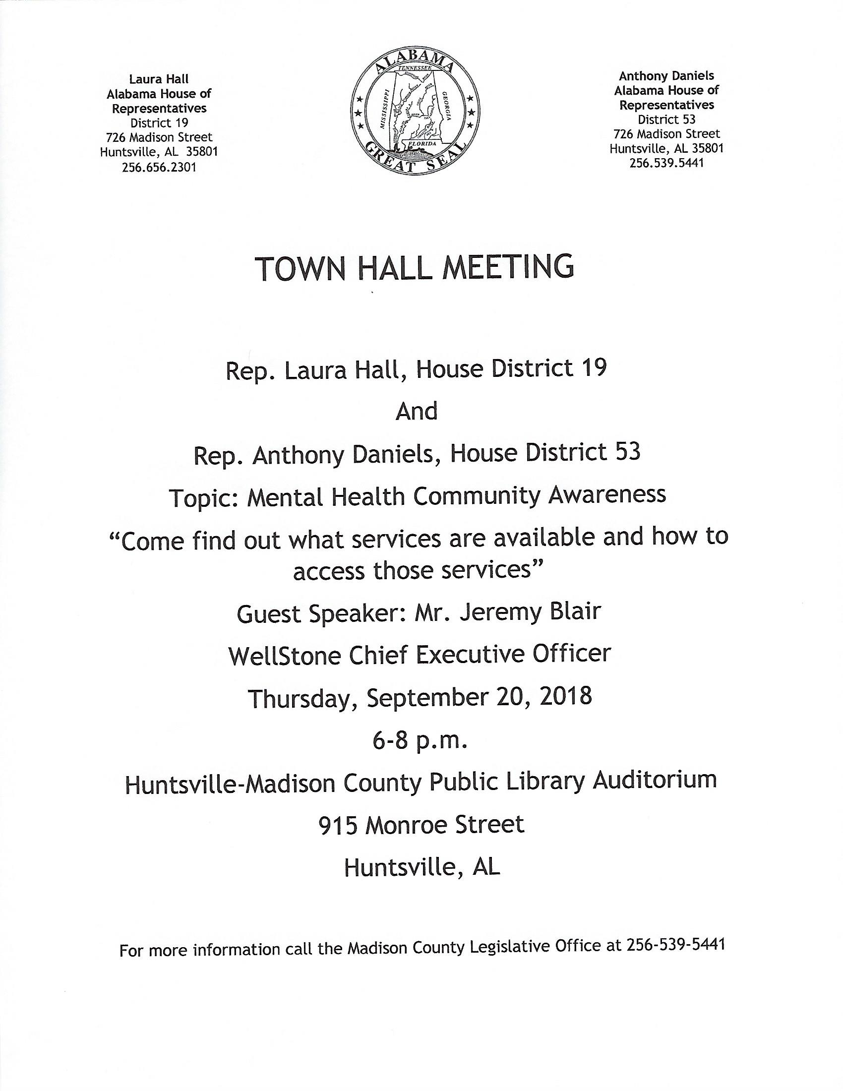 Town Hall Meeting - Mental Health Community Awareness